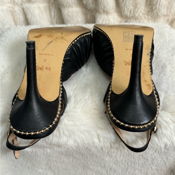 Black leather Coach sling back shoes size 6 - Picture 6 of 6